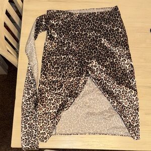 Leopard Print Wrap Skirt